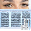 L Spider Lash Clusters Kit - Wispy Fluffy Natural Look 10-16MM D Curl with Bond & Seal - Variation L