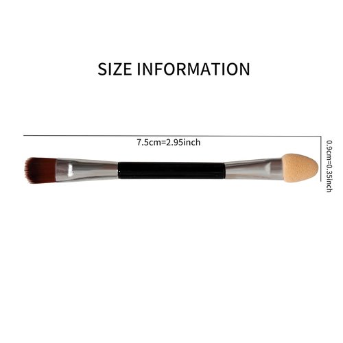 Neuorge 30pcs Eyeshadow Applicators Disposable Dual Sides Makeup Brush, 2 in 1 Eyeshadow Brush with Soft Sponge Head Eye Makeup Cosmetic Tool with Box for Women Lady(2.95inch, Black)