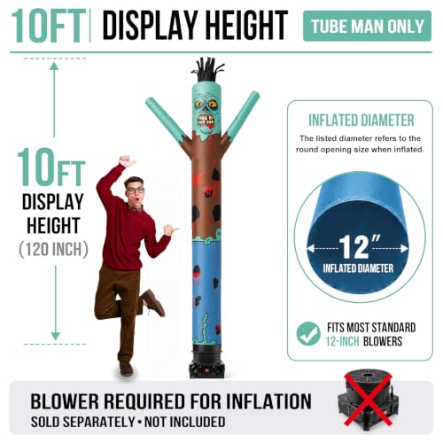 Zombie 10FT Inflatable Tube Man Wacky Wavy Dancing Guy for Outdoor Decoration - Variation: Zombie-10FT