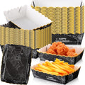 Halloween Spiderweb Paper Food Trays - 60 Pack Disposable Snack Boats - Gothic Party Supplies