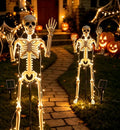 2-Pack 36 Inch Solar Halloween Skeleton Decorations with Metal Stakes & Warm Lights - Variation of 2P-36"