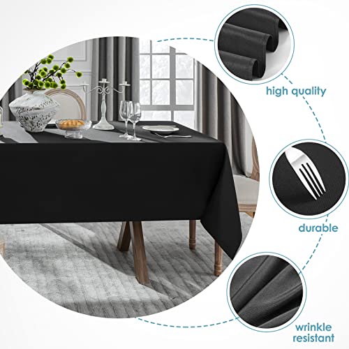 VidaFete Classic Series 1 Pack 60x84 Inch Black Rectangular Tablecloth - Perfect for Dining & Events