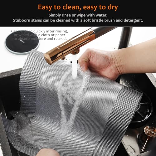 Gray Vinyl Placemats Set of 12 - Silver Heat Resistant Table Mats - Uolr Variation