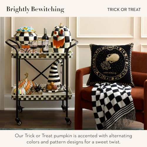 Medium Resin Pumpkin Decor - Trick or Treat Candy Swirl Fall Halloween