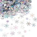 Snowflake Confetti - 1500pcs Silver Laser Snowflakes for Winter Wedding Birthday Party