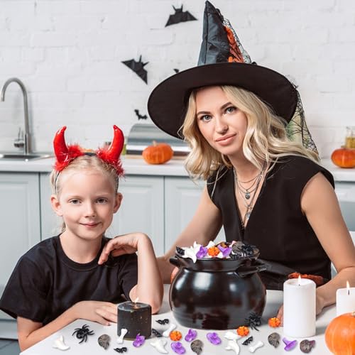 Halloween Acrylic Spider Pumpkin Bat Ghost Skull Vase Fillers Set - 160 Pieces