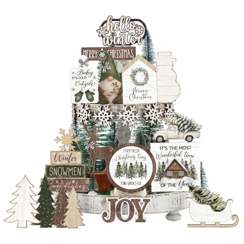 Vercraft Retro Time Fall Halloween Christmas Tiered Tray Decor - 23 Styles