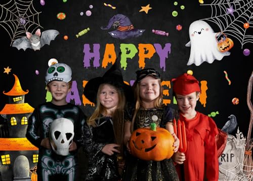 Halloween Photography Backdrop 7x5 ft Spooky Ghost Halloween Background - Vinyl