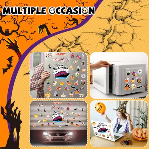 Halloween Cruise Door Magnets Set - 33 Magnetic Decorations for Ship & Refrigerator