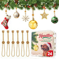 24 PCS Christmas Ornament Hooks - Non-Slip Heavy Duty Gold Hangers
