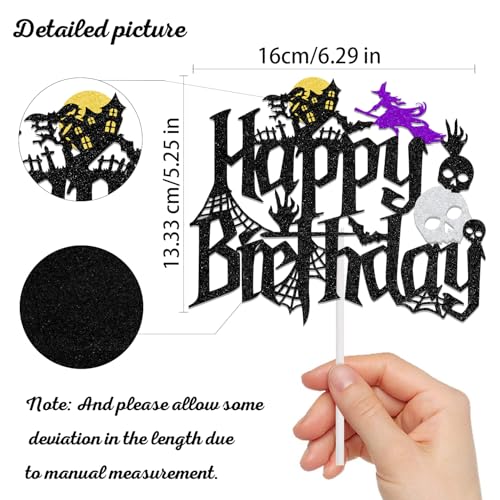 Halloween Birthday Cake Topper Ghost Themed Party Decorations for Men Women