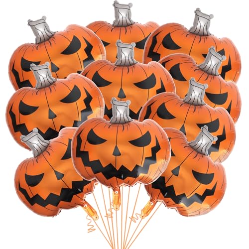 Halloween Pumpkin Balloons - Orange Foil Balloon Kit for Parties & Decorations - 25 Inch, Variation: Orange Pumpkin
