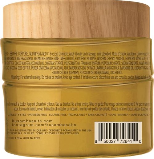 QUR SeaFoam Jasmine Body Butter - Deep Moisturizing Cream with Aloe, Shea & Olive Oil | 6oz for Dry Skin