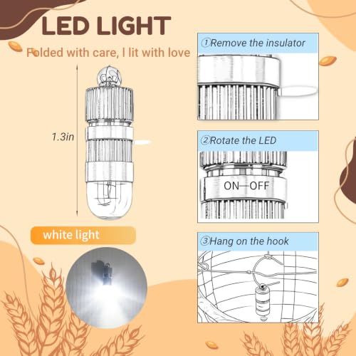 Orange Chinese Paper Lanterns with LED Lights - 12 Inch, 10 Pack - Indoor/Outdoor Decor