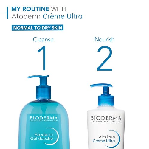 Bioderma Atoderm Ultra Cream Duo Pack - Hydrating Body Moisturizer for Sensitive Skin | 2x16.9 Fl Oz