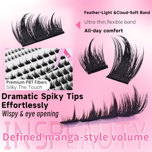 DIY Spiky Mink Lash Clusters with Bottom Lashes - Black Body, Orange Variation