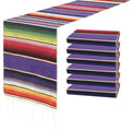 Purple Mexican Table Runners 14 x 84 Inch Fiesta Party Decoration - 6 Pack
