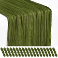 Olive Green Cheesecloth Table Runner 17x108 Inches - Pack of 18, Boho Home Decor