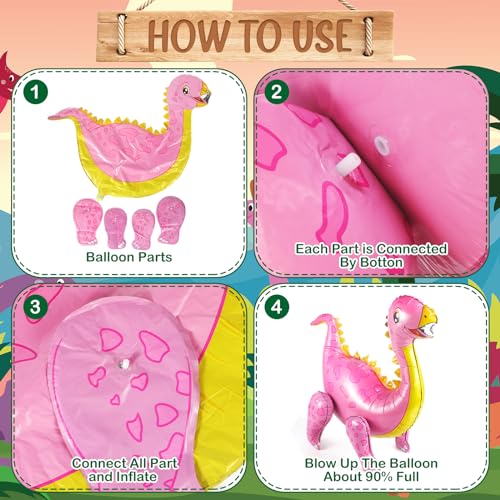 Large Dinosaur Balloons Set for Birthday Party Decor - 22-35 Inches