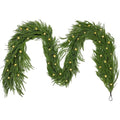 6.6 FT Artificial Norfolk Pine Garland with Built-in LED Lights for Indoor Outdoor Christmas Decor