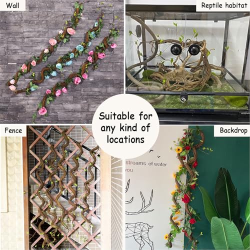 63-Inch Realistic Ivy Wood Vine Garland with Leaf Wall Hanging Decor