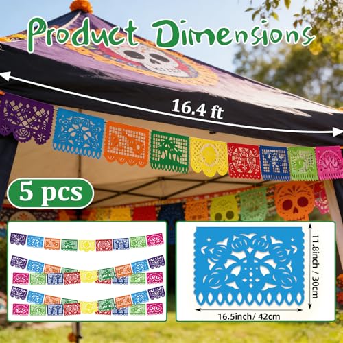 Mexican Party Decorations 5 Pack - 82 FT Cinco de Mayo Fiesta Banner & Garland