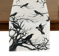 Halloween Table Runner 13x72 Inch Black White Silhouette - Style B