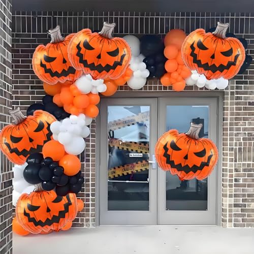 Halloween Pumpkin Foil Balloons Set - 29 Inch Party Decorations