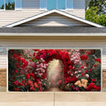 16x7ft Pink White Floral Garage Door Banner - Blossom Tunnel Backdrop - Variation 177