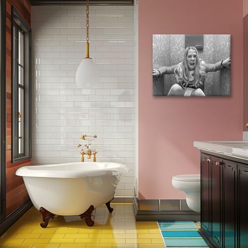 Funny Bathroom Wall Art Canvas Poster - White Chicks Comedy Movie Decor 20x24 in - Black & White