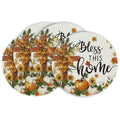 Artoid Mode Beige Cross Pumpkins Fall Round Placemat Set of 4 - 14 Inch