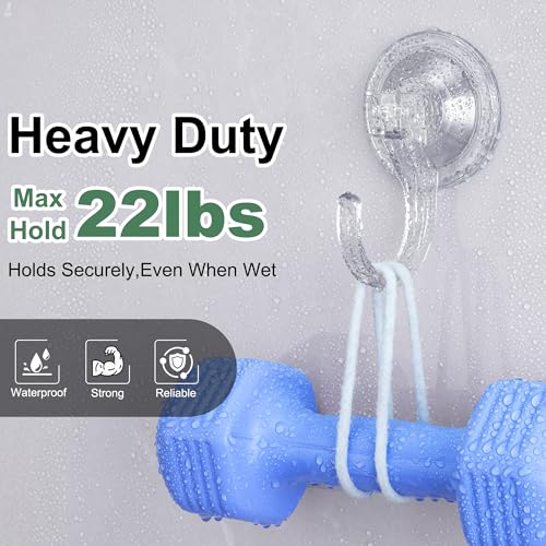 Clear Wreath Hangers for Front Door - 6 Pack Large Suction Hooks
