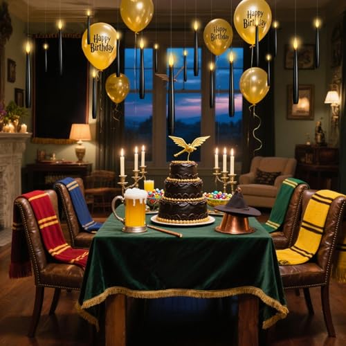 12pcs Black Floating Candles with Wand Remote Halloween Decorations