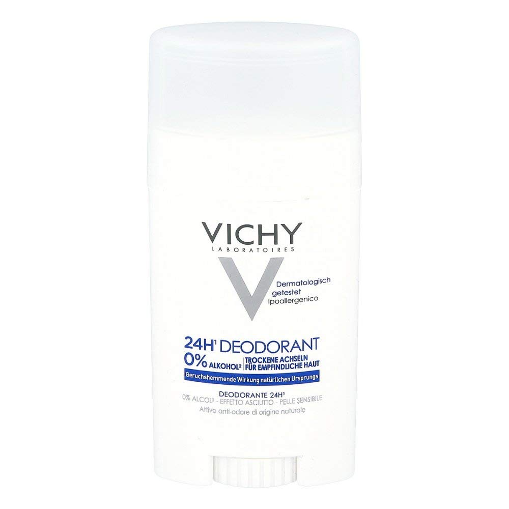 Vichy 24-Hour Dry-Touch Deodorant Stick - Aluminum-Free Formula, 1.35 Oz