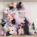 Pastel Macaron Halloween Balloon Arch Garland Kit - Dusty Purple Pink Green Black