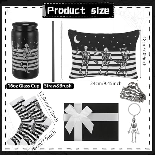 Halloween Skeleton Gift Set - Gothic Dancing Skeleton Figures for Men and Women
