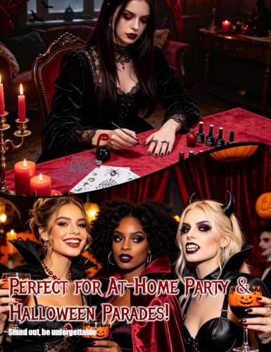 Beetles Halloween Vampiric Feast Gel Nail Polish Kit with Mini UV Light - Dark Red