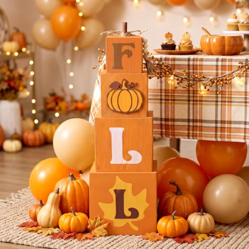 Halloween Porch Decor Set - Stacked Pumpkin and Ghost Boo Box with Wooden Crates - Fall Outdoor Decor - Variation of Pumpkin and Boo Ghost