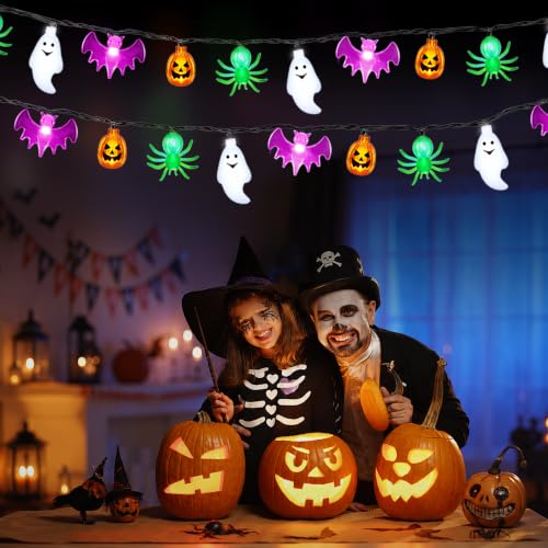 24 Ft LED Halloween String Lights with Shapes, Timer, Waterproof for Indoor Outdoor Decor