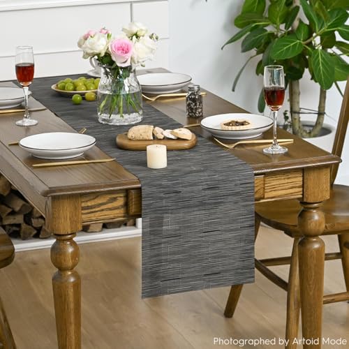 Vinyl Table Runner 12x72 Inch Non-Slip Heatproof for Kitchen Dining & Holiday Decor