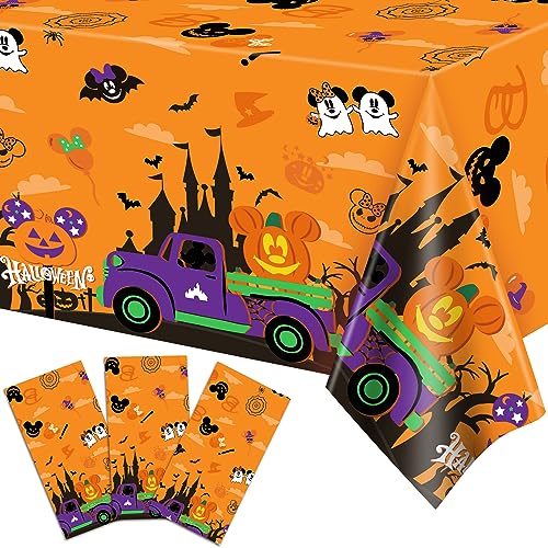 Halloween Mouse Tablecloths 3-Pack - Waterproof & Reusable Party Decor