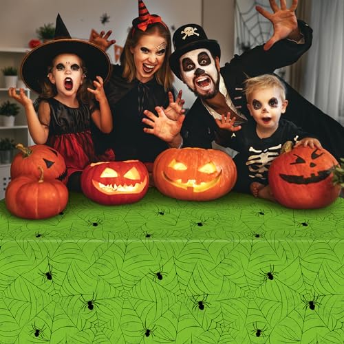 Green Halloween Tablecloths - 3 Pack Rectangular Waterproof Party Decor