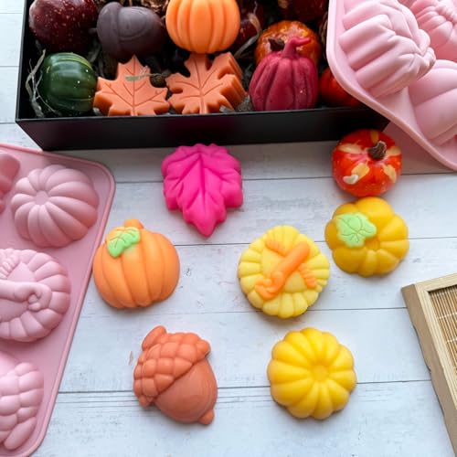 Pumpkin Mold - 6 Cavity Fall Silicone Mold for Halloween Thanksgiving Decor