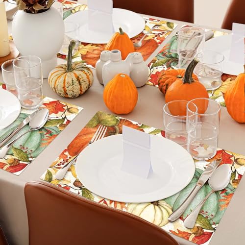 Fall Pumpkin Paper Placemats Set of 50 - Autumn Thanksgiving Table Decor