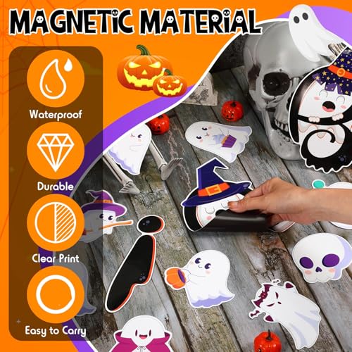 Halloween Ghost Magnets - 22 Pack Car Garage Door Fridge Decor - Variation of Ghost