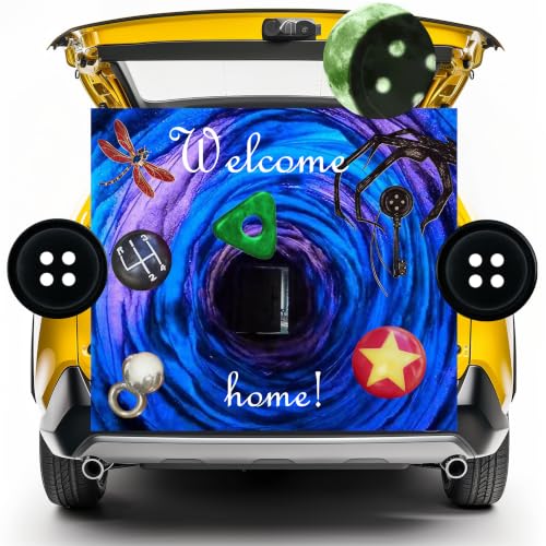 Halloween Car Trunk Decorations Kit with Welcome Banner & Stickers for SUV