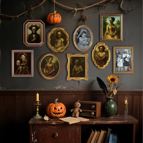 3D Changing Face Halloween Decoration Indoor - Creepy Moving Portraits, 12 Pack