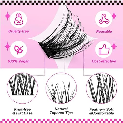 Eyelash Clusters Wispy D Curl Natural Volume Lashes 8-18mm - A-Natural 8-18 MIX