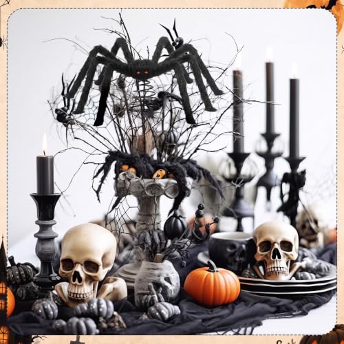 Halloween Spider Tree Topper Crawler - Spooky Gothic Decor for Christmas & Party