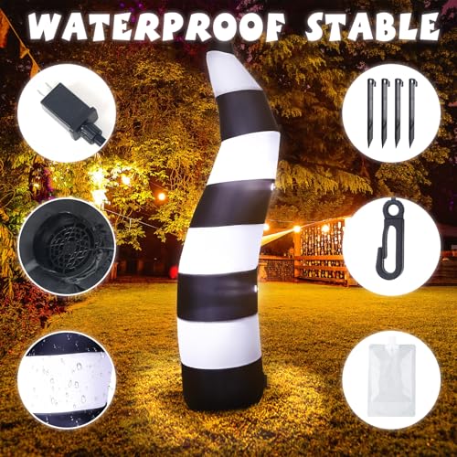 Halloween Inflatable Worm Decor with Built-in LED Lights - 3 Pack, 4.5-6 Feet